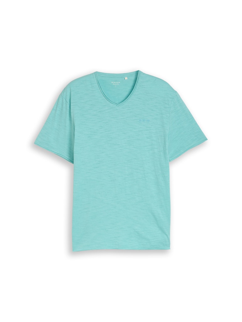 1050227 TOM TAILOR men - T-Shirt mit V-Ausschnitt 39442 river teal