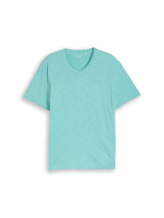 1050227 TOM TAILOR men - T-Shirt mit V-Ausschnitt 39442 river teal