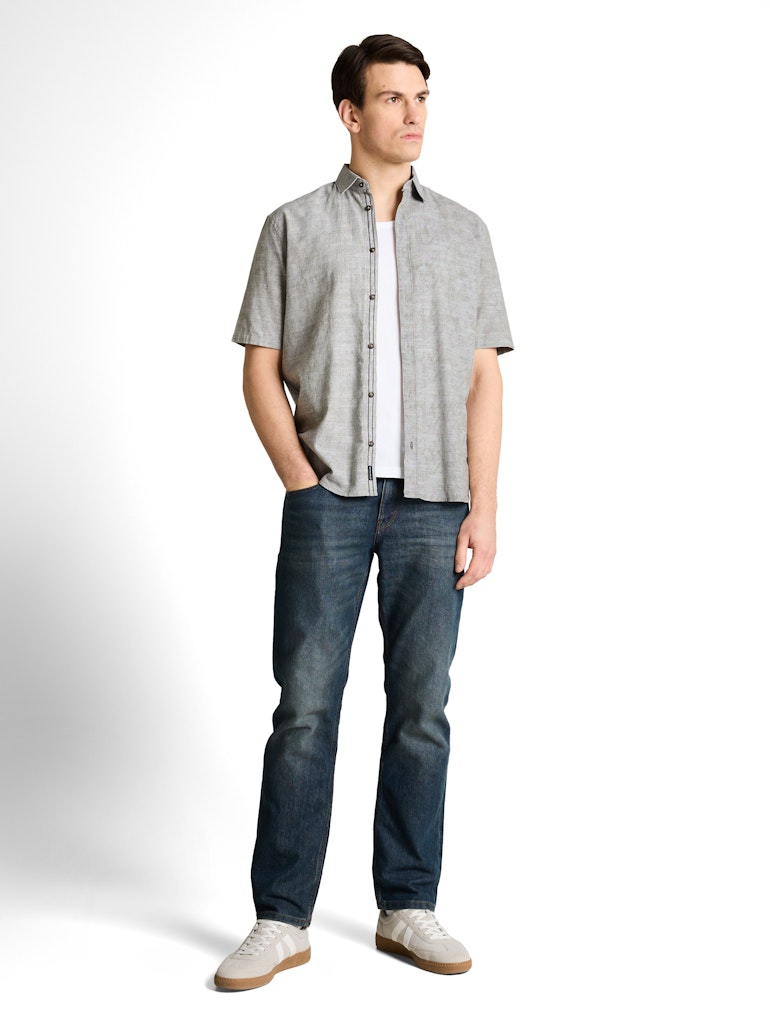 1049592 TOM TAILOR men - Hemd 39660 greyish olive tonal design