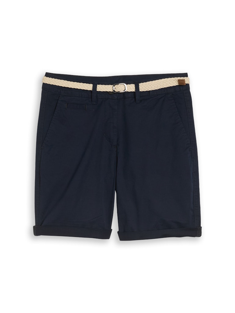 1049980 TOM TAILOR wmn - Chino Bermuda Shorts mit Gürtel 10668 sky captain blue