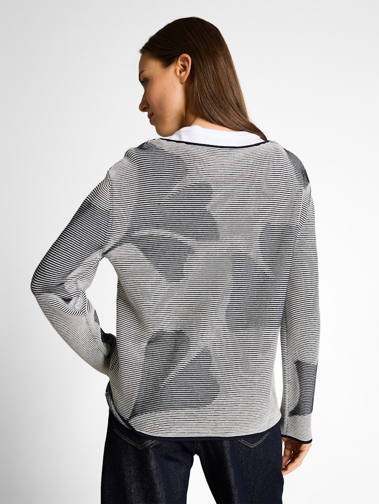 1050548 TOM TAILOR wmn - Pullover 39926 navy ginko structure stripe