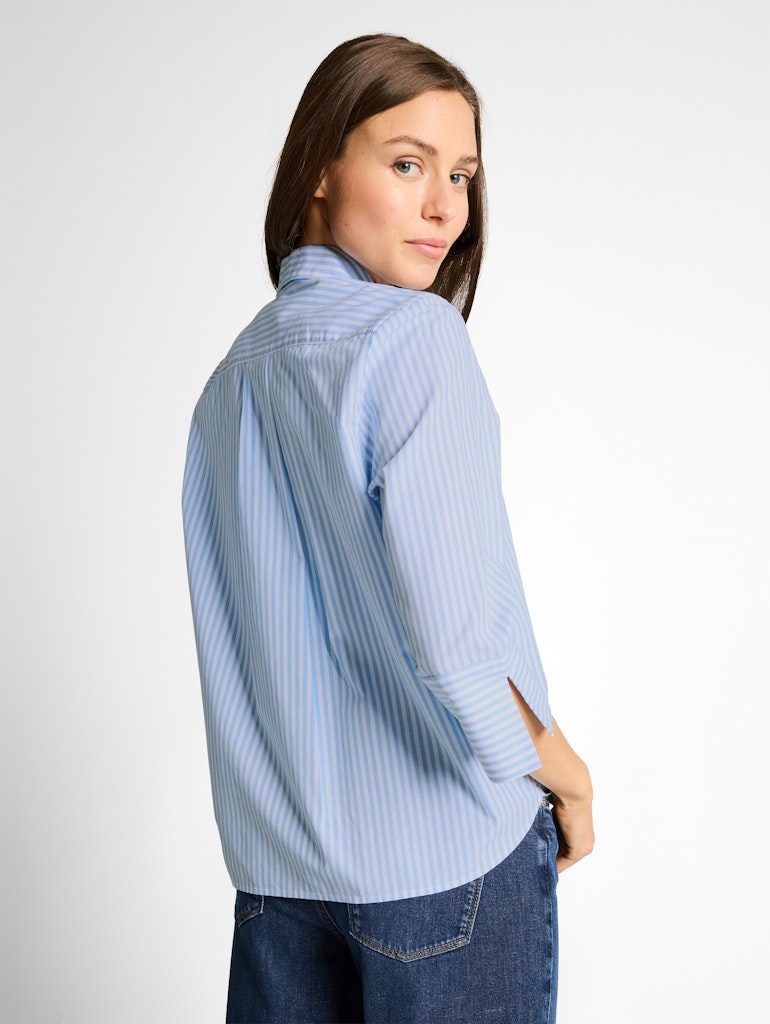 1049805 TOM TAILOR wmn - Hemdbluse mit 3/4-Arm 38652 dreamy blue white small stripe