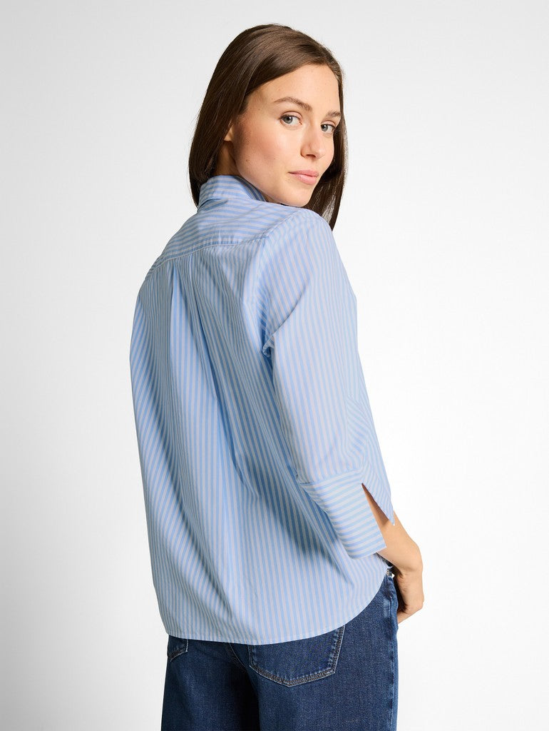 1049805 TOM TAILOR wmn - Hemdbluse mit 3/4-Arm 38652 dreamy blue white small stripe