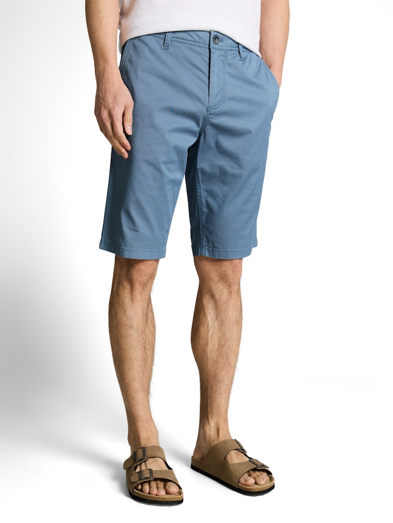 1049727 TOM TAILOR men - Chino Shorts 39607 blue mini geometric print