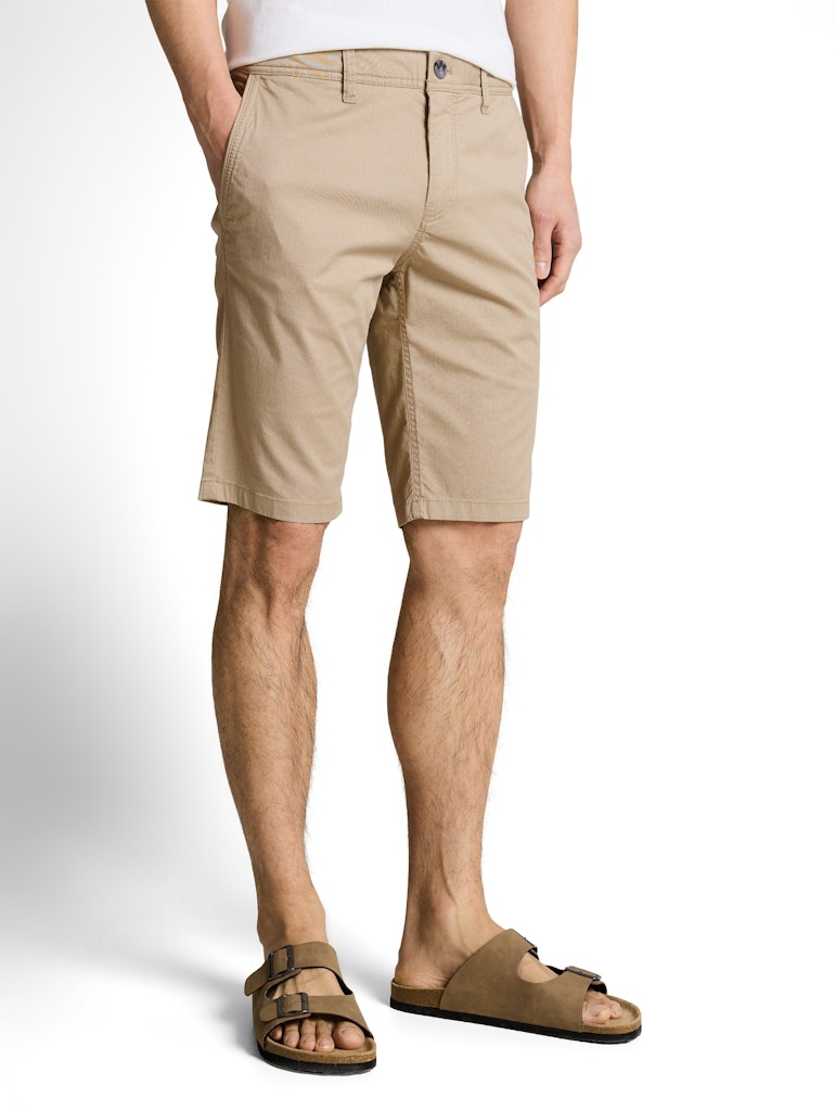 1049727 TOM TAILOR men - Chino Shorts 39609 beige mini geometric print