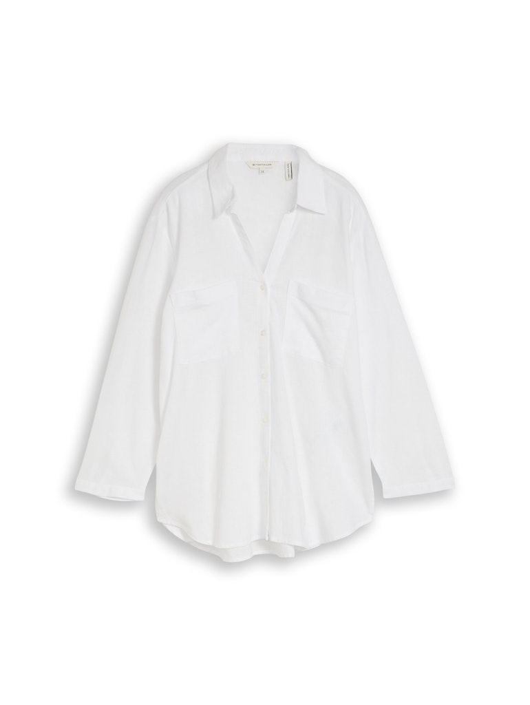 1049823 TOM TAILOR wmn - Leinenbluse 20000 white