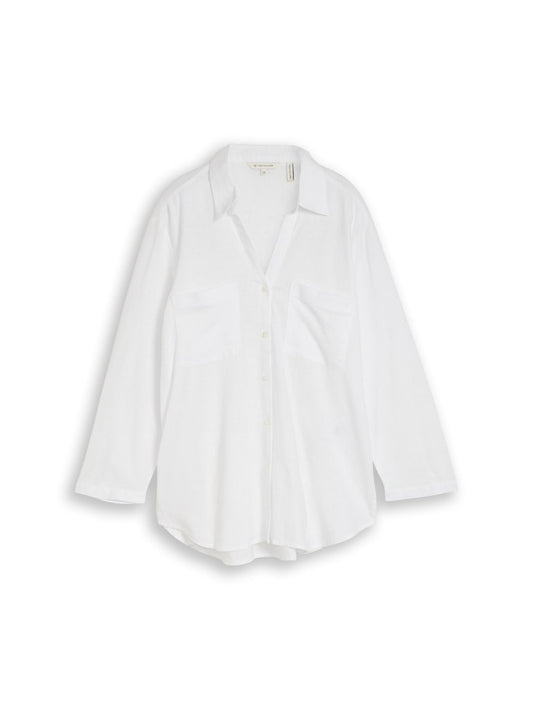 1049823 TOM TAILOR wmn - Leinenbluse 20000 white