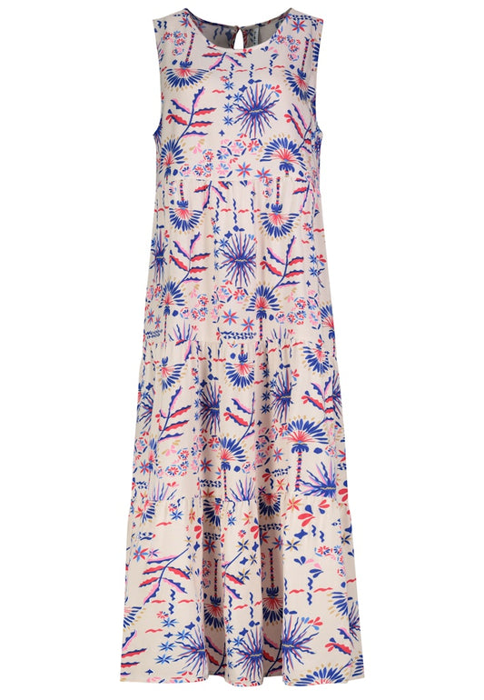 D73771AG30435C AUTHENTIC STYLE wmn - Kleid mit Volants 20700 ethno nude beige-blue