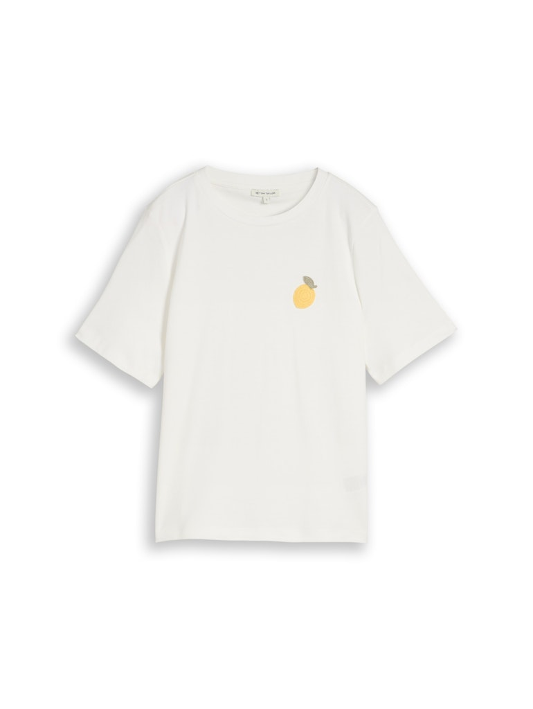 1051200 TOM TAILOR wmn - T-Shirt mit Häkel-Detail 10315 whisper white