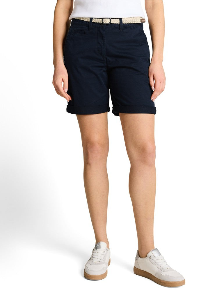 1049980 TOM TAILOR wmn - Chino Bermuda Shorts mit Gürtel 10668 sky captain blue
