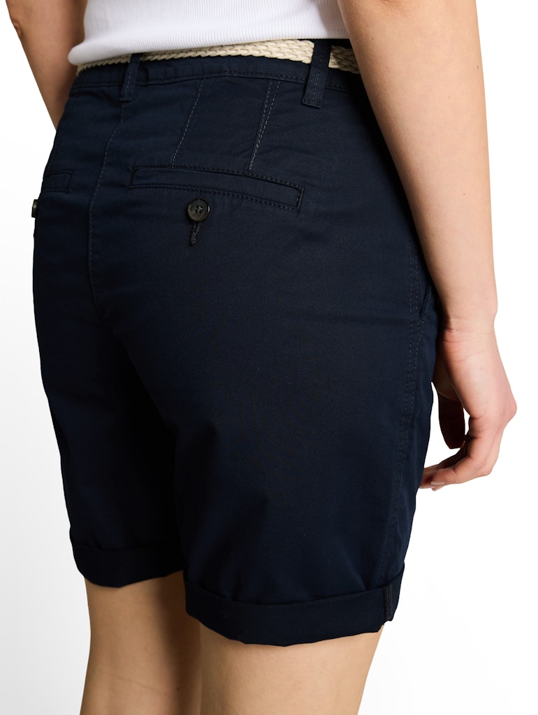 1049980 TOM TAILOR wmn - Chino Bermuda Shorts mit Gürtel 10668 sky captain blue