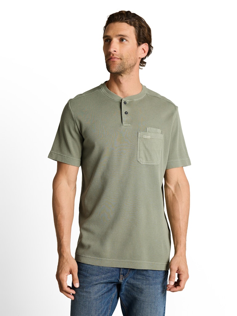 1050194 TOM TAILOR men - Henley 10767 greyish shadow olive