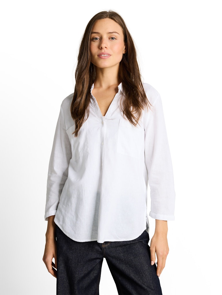 1049823 TOM TAILOR wmn - Leinenbluse 20000 white