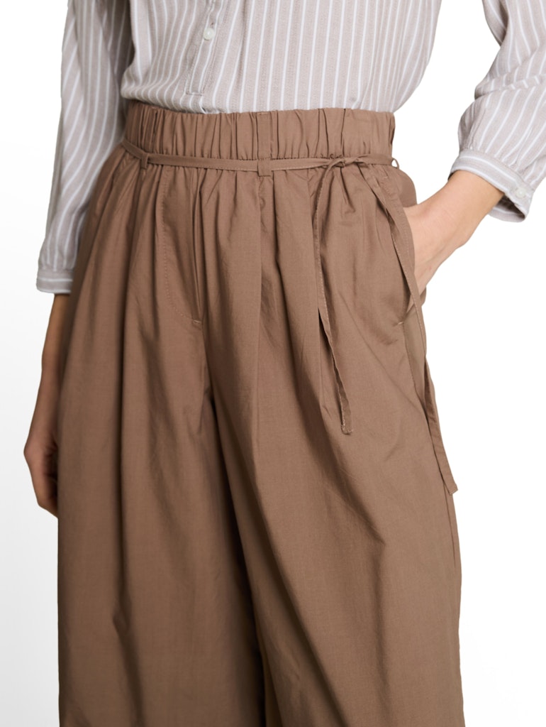 1049989 TOM TAILOR wmn - Loose Fit Hose mit Bindegürtel 36516 taupe grey