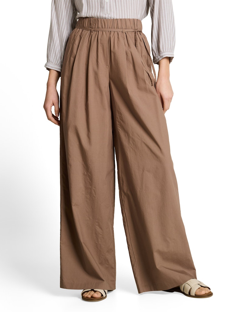 1049989 TOM TAILOR wmn - Loose Fit Hose mit Bindegürtel 36516 taupe grey