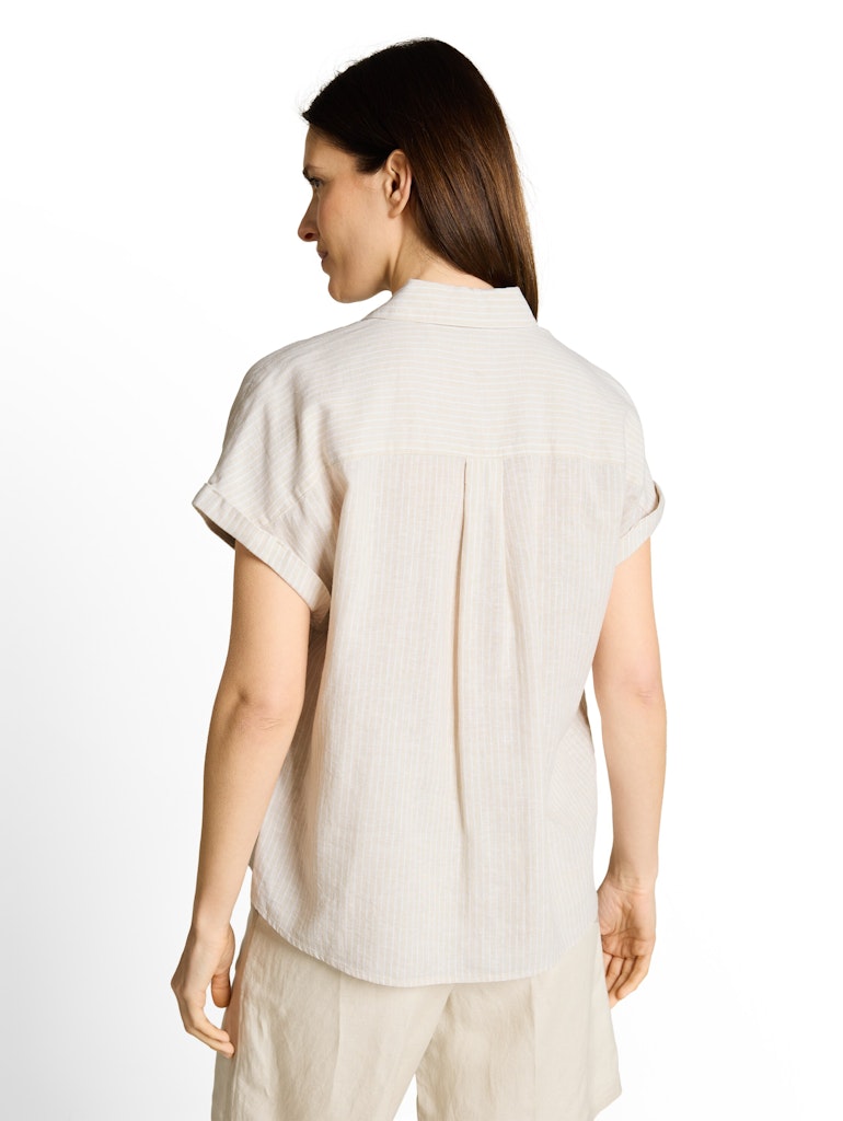 1049799 TOM TAILOR wmn - Bluse 40073 taupe white irregular stripe