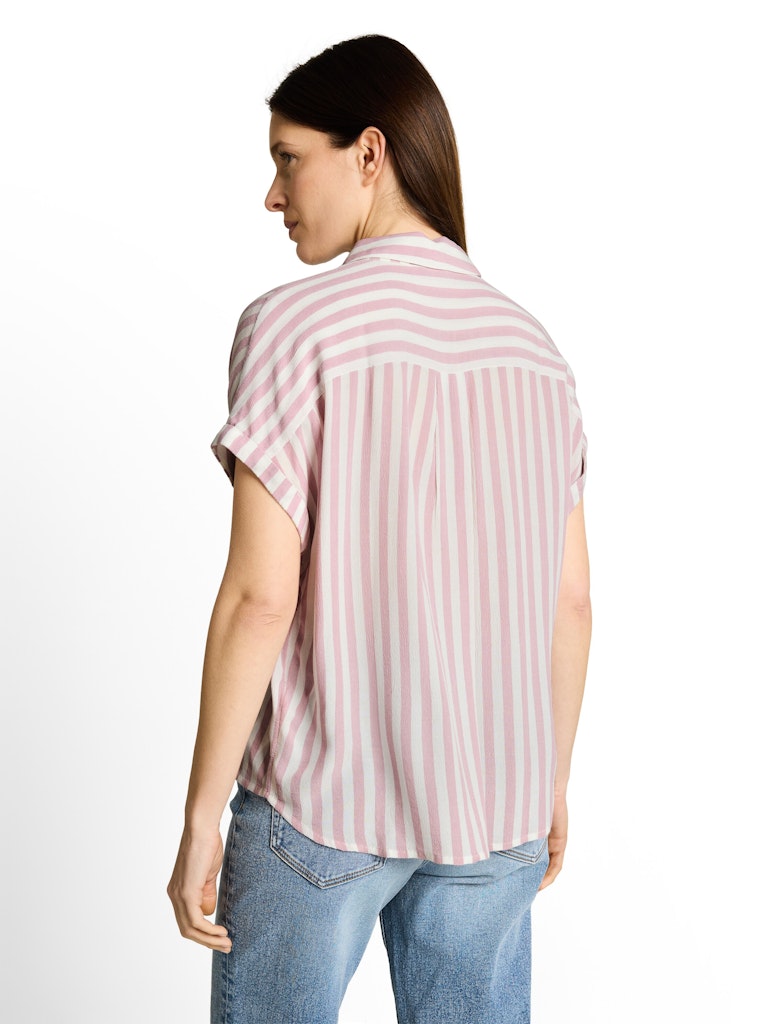 1049812 TOM TAILOR wmn - Loose Fit Bluse mit Streifen 39655 light elderberry stripe