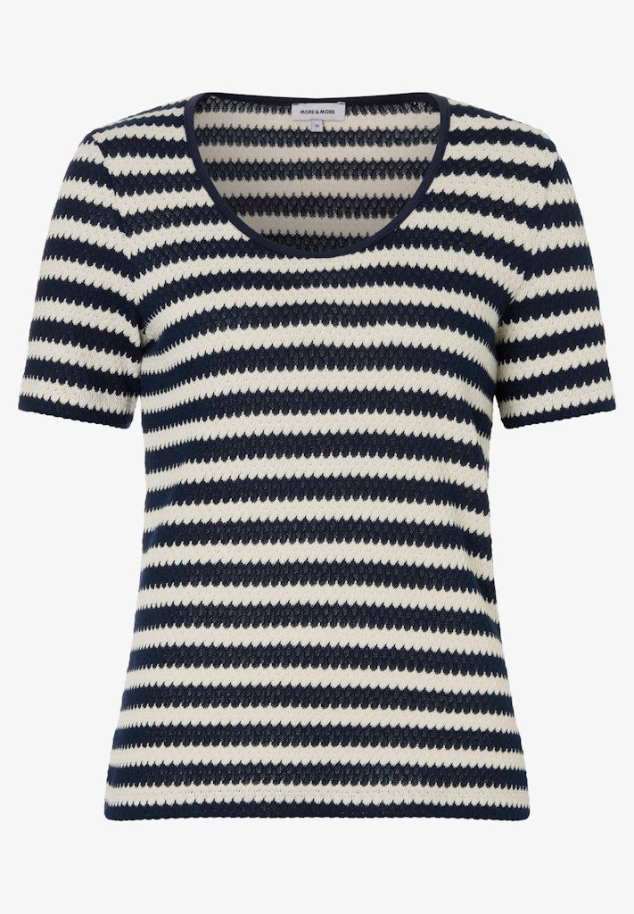 61030017 MORE&MORE - Shirt with Structure and Stripes 2041 placed stripes