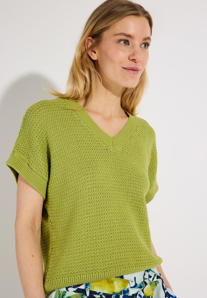 61031020 MORE&MORE - V-Neck Pullover 0603 pistachio