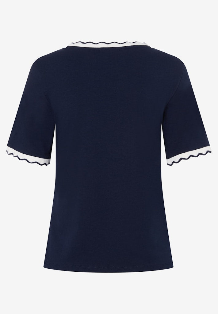 61030010 MORE&MORE - Shirt with Weavy Rib-Tape 0373 classic blue