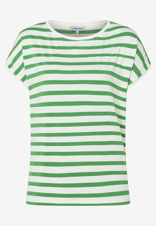 61820552 MORE&MORE - Striped Shirt 2640 garden green offwhite
