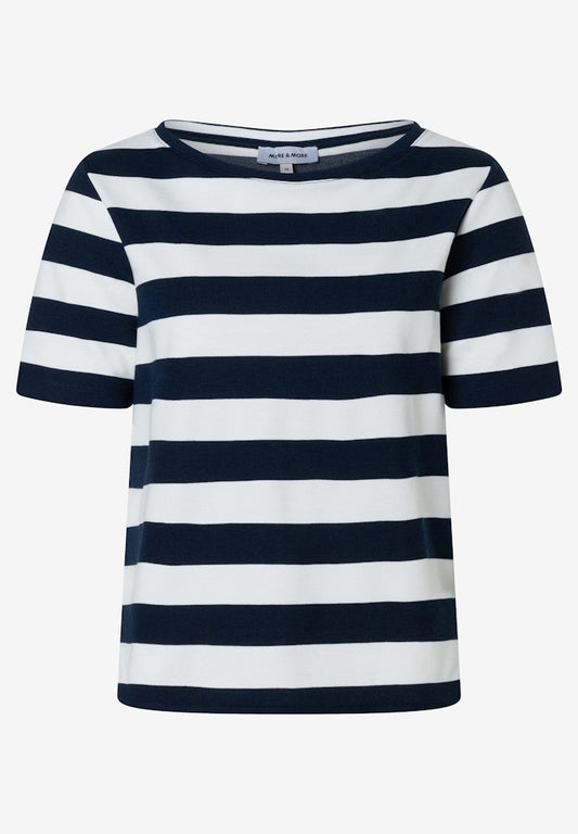61820553 MORE&MORE - Boxy Shirt with Stripes 2375 knitted stripe