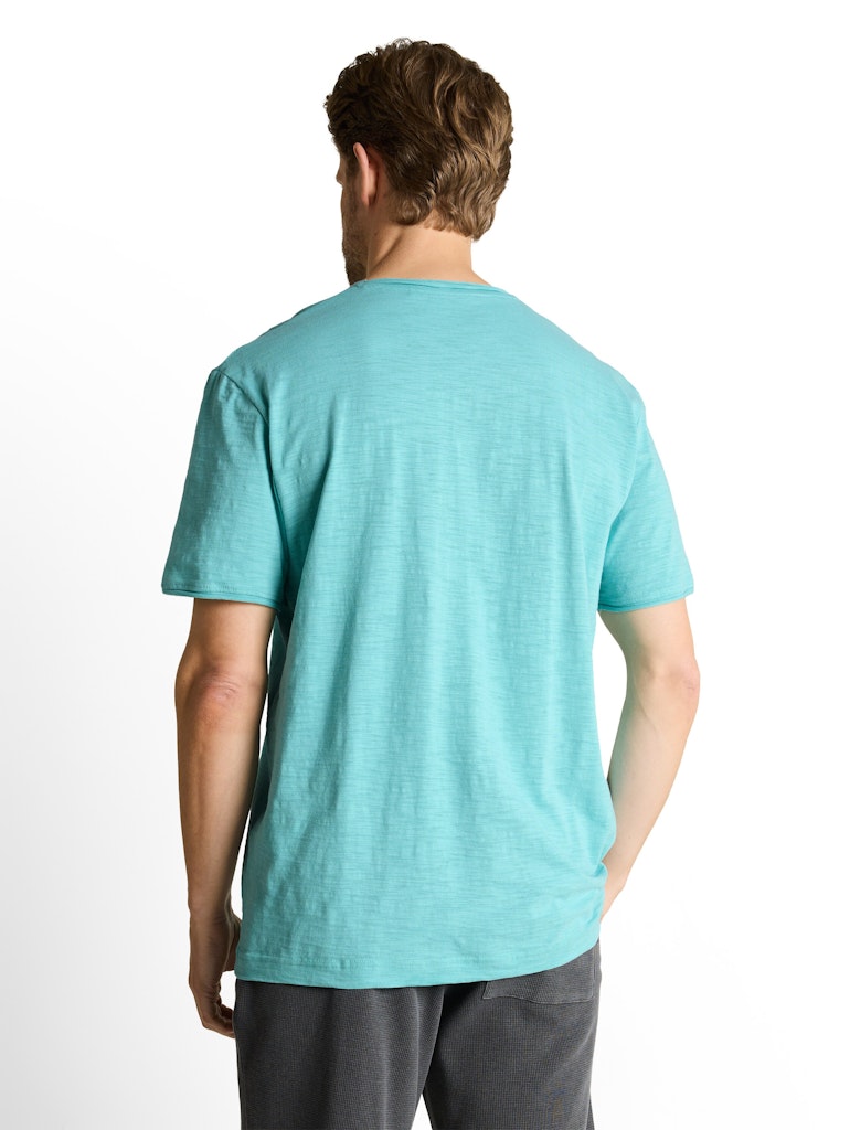 1050227 TOM TAILOR men - T-Shirt mit V-Ausschnitt 39442 river teal