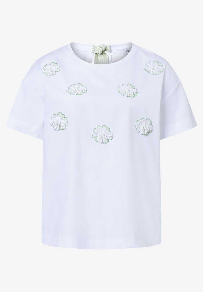 61030019 MORE&MORE - Shirt with Flowers and Sequins 0010 white