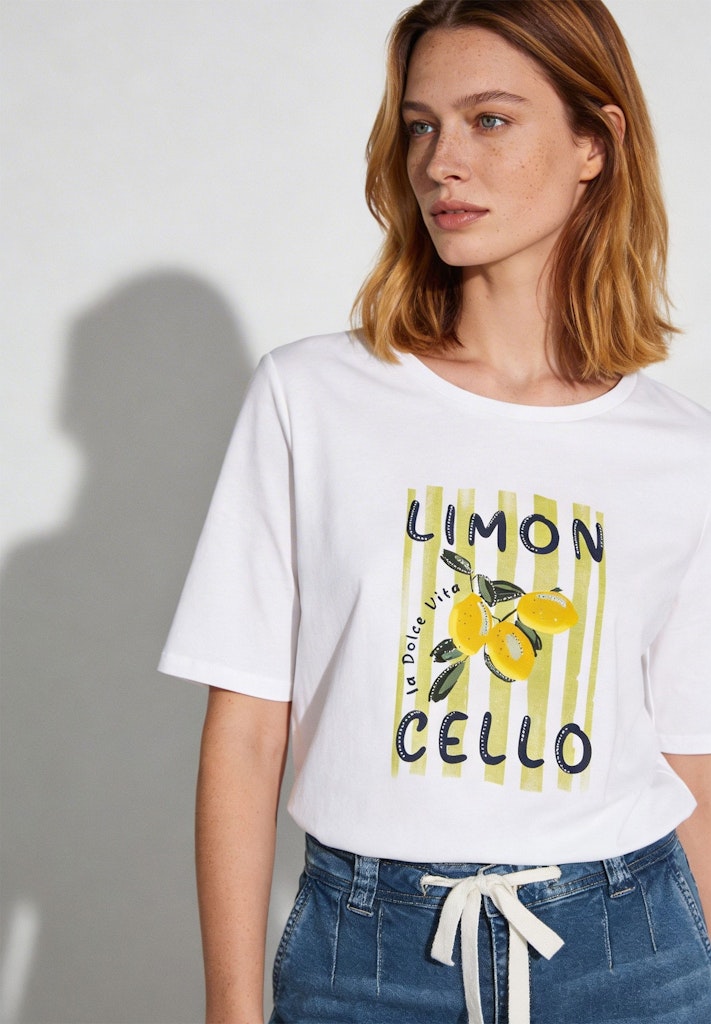 61030005 MORE&MORE - Shirt with Print Limoncello 0010 white