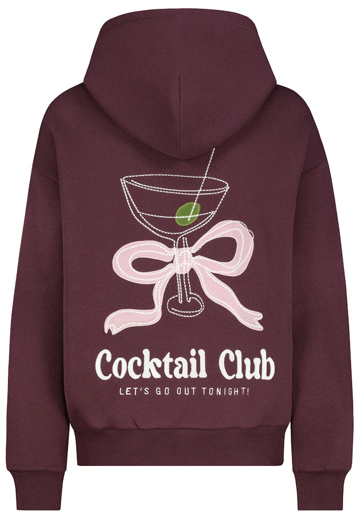 D10600BI02887A AUTHENTIC STYLE wmn - Hoodie mit StatementStick 15400 lambrusco red