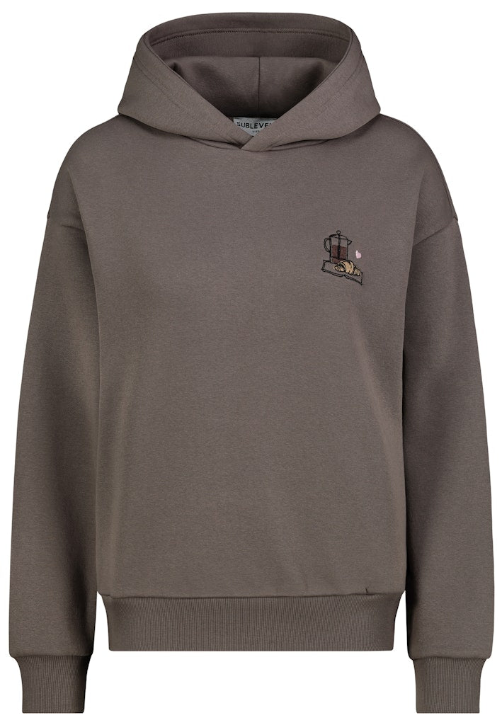 D10600BI02887A AUTHENTIC STYLE wmn - Hoodie mit StatementStick 21300 ash brown