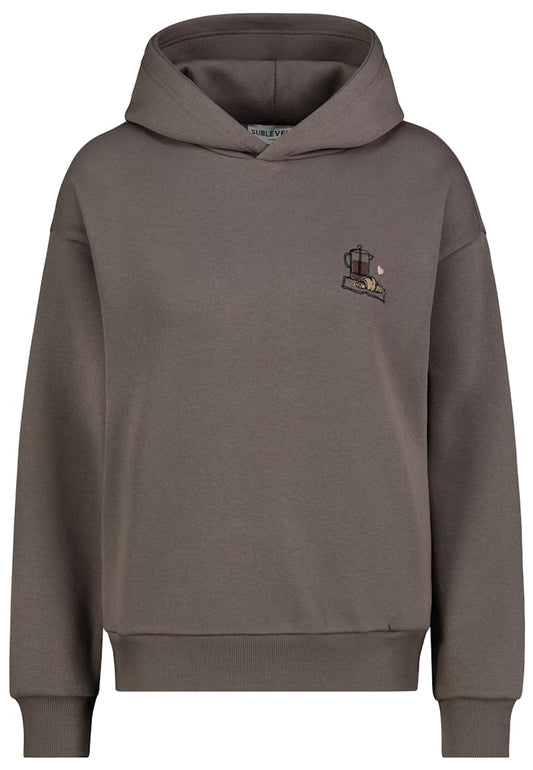 D10600BI02887A AUTHENTIC STYLE wmn - Hoodie mit StatementStick 21300 ash brown