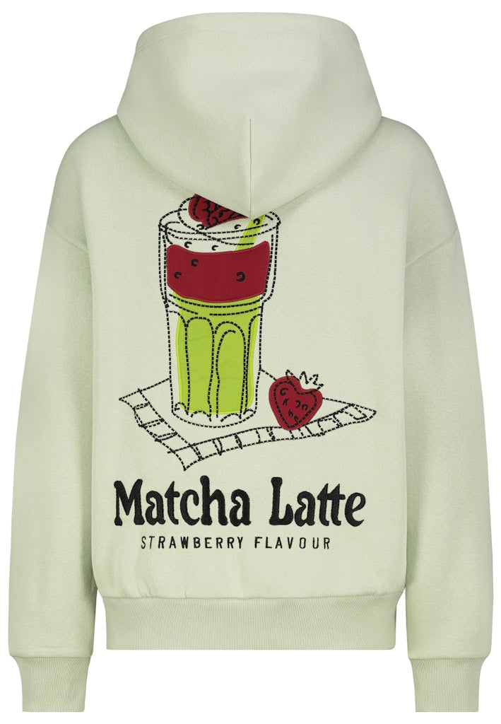 D10600BI02887A AUTHENTIC STYLE wmn - Hoodie mit StatementStick 12100 cloudy green
