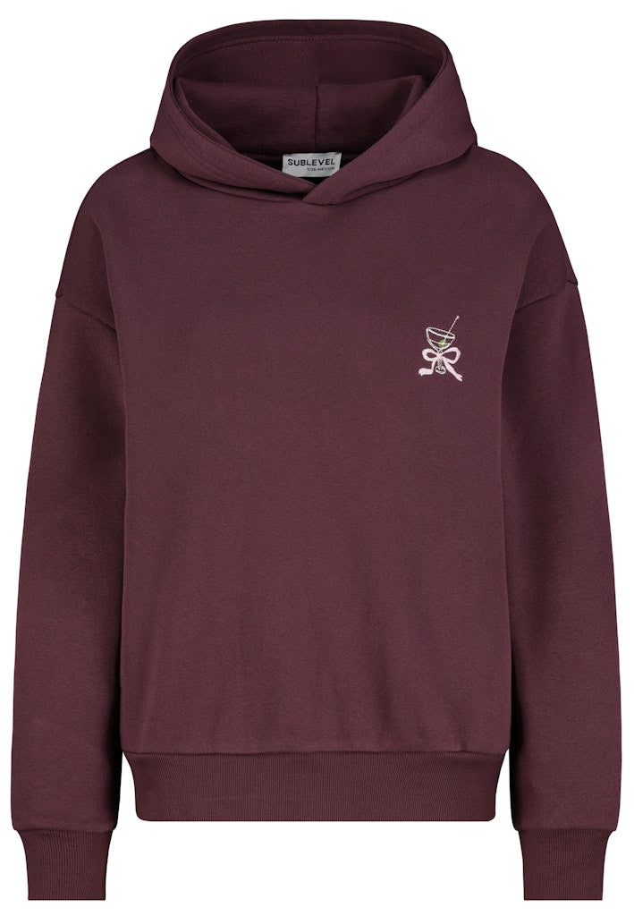 D10600BI02887A AUTHENTIC STYLE wmn - Hoodie mit StatementStick 15400 lambrusco red
