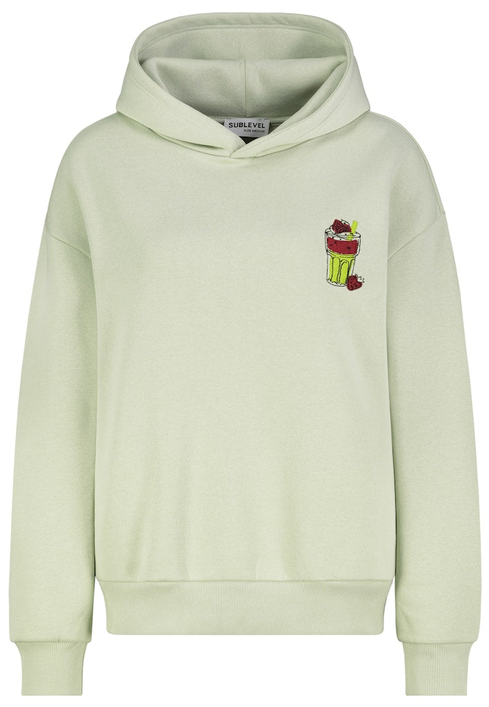 D10600BI02887A AUTHENTIC STYLE wmn - Hoodie mit StatementStick 12100 cloudy green