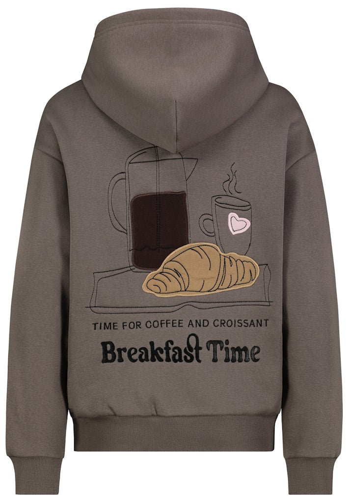 D10600BI02887A AUTHENTIC STYLE wmn - Hoodie mit StatementStick 21300 ash brown