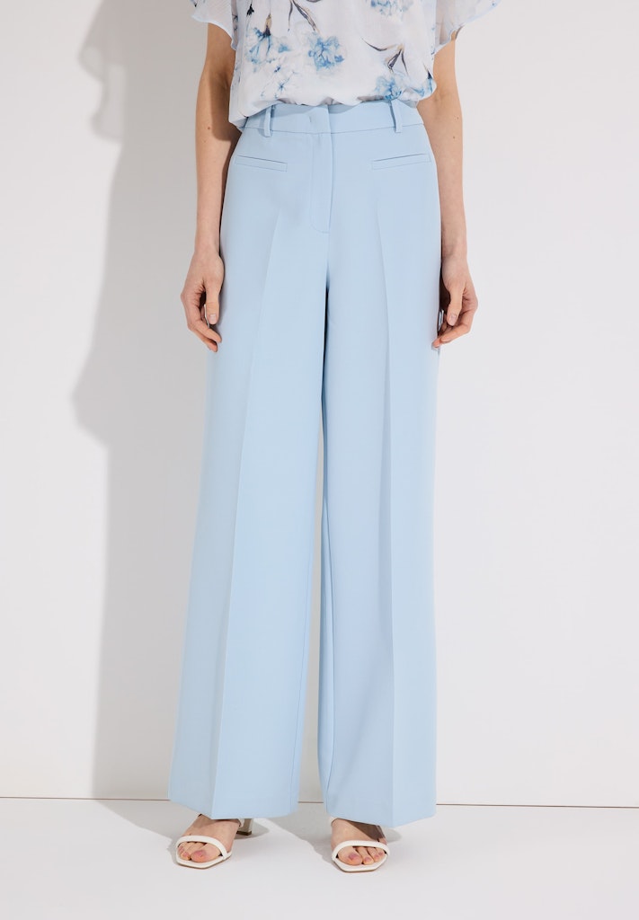 61244082 MORE&MORE - Wide Leg Crepe 0351 soft cloudbluePants