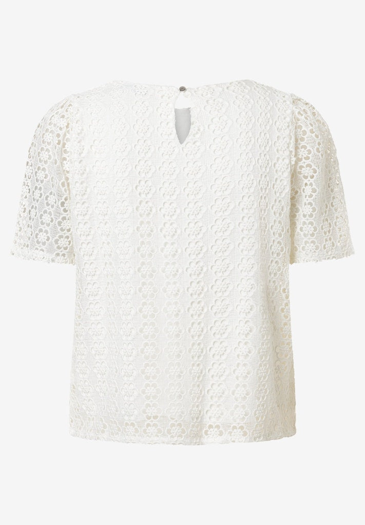 61822487 MORE&MORE - Lace-Shirt 0041 off white