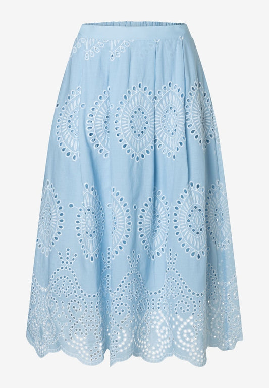 61245080 MORE&MORE - Embroidered Skirt 2351 colour contrast lace