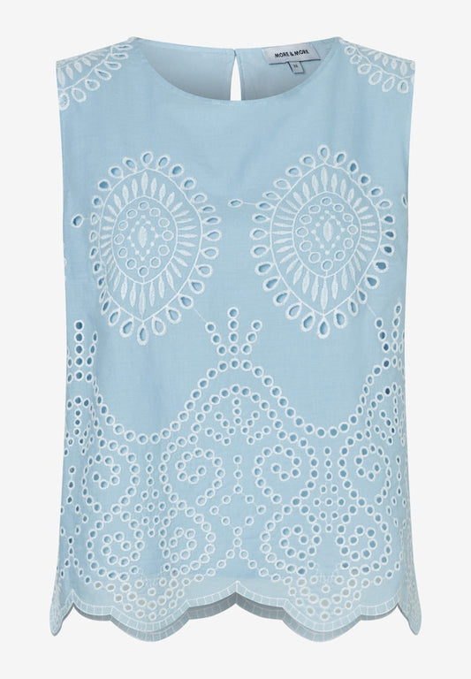61242082 MORE&MORE - Embroidered Top 2351 colour contrast lace