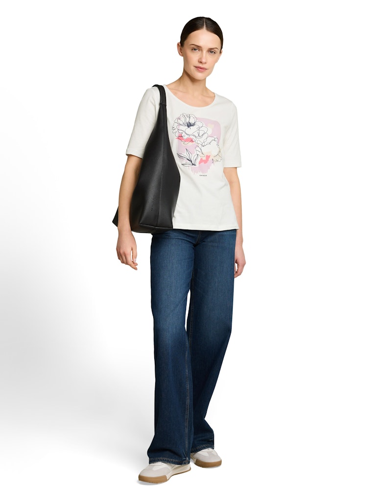 1050457 TOM TAILOR wmn - T-Shirt mit Print 10315 whisper white