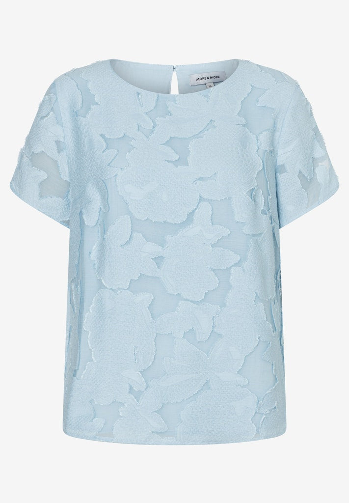 61242081 MORE&MORE - Jacquard Blouse 0351soft cloudblue