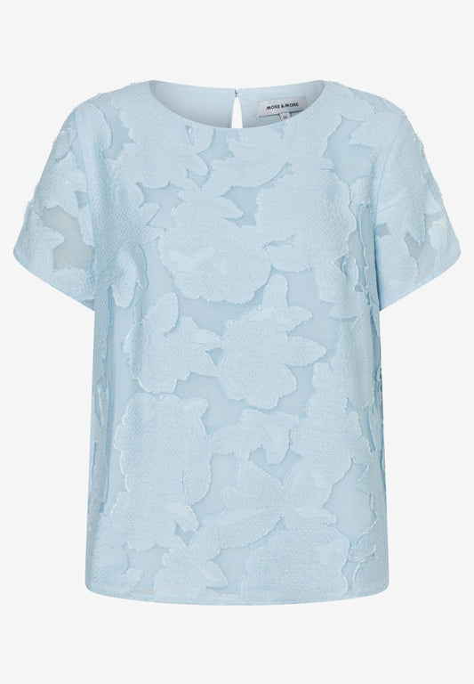 61242081 MORE&MORE - Jacquard Blouse 0351soft cloudblue