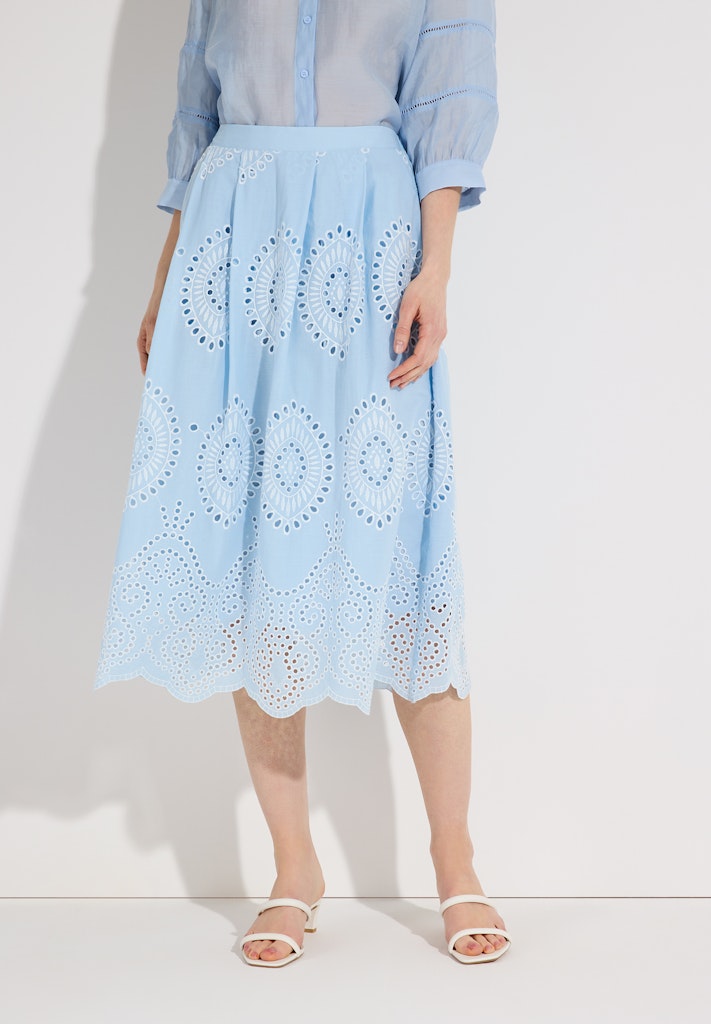 61245080 MORE&MORE - Embroidered Skirt 2351 colour contrast lace