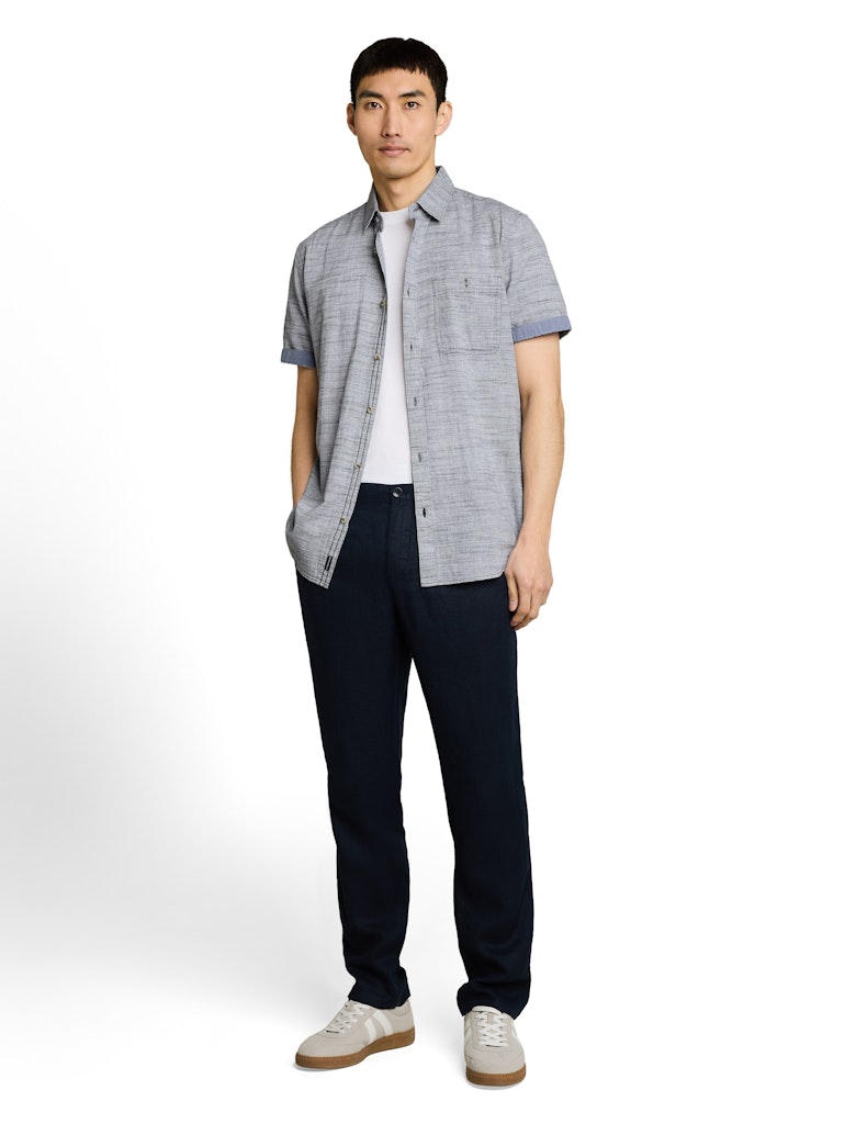 1050940 TOM TAILOR men  - Hemd 40528 navy horizontal stripe