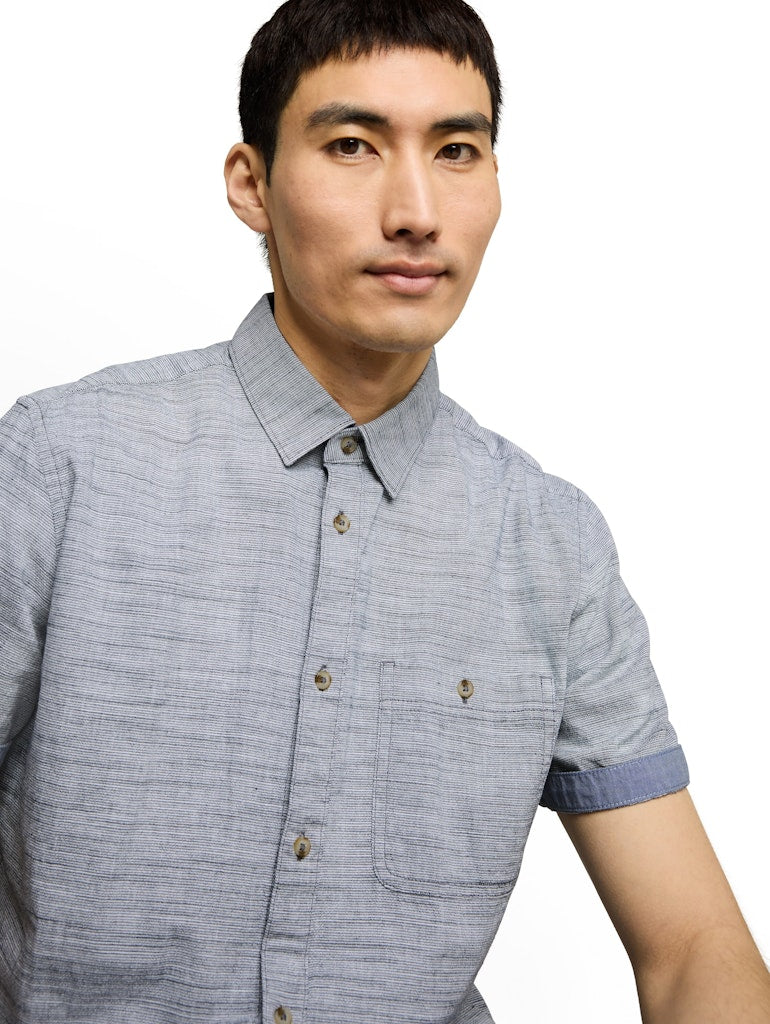 1050940 TOM TAILOR men  - Hemd 40528 navy horizontal stripe