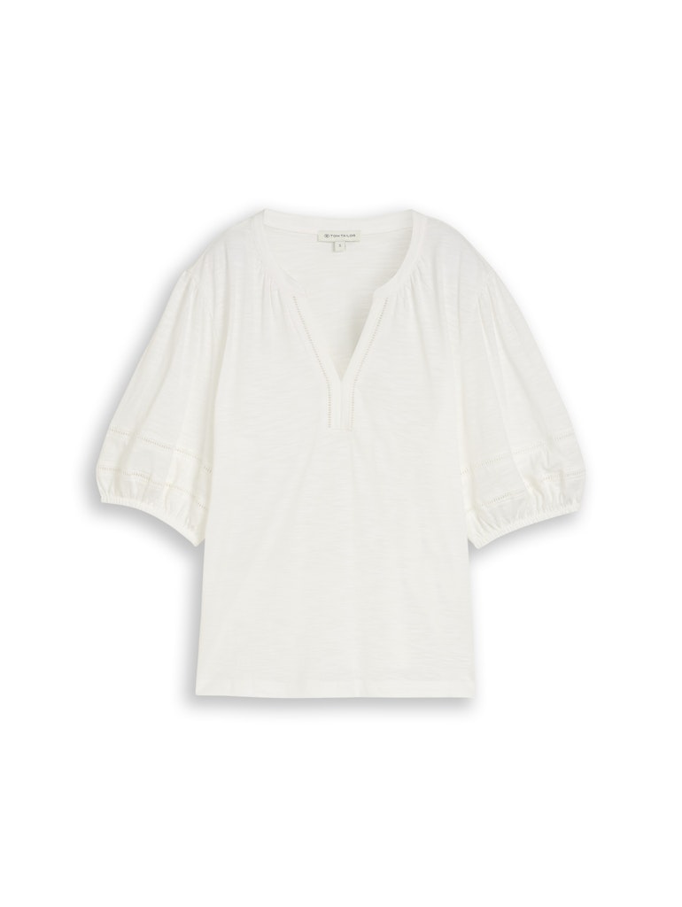 1051206 TOM TAILOR wmn - Blusenshirt mit Spitzendetails 10315 whisper white