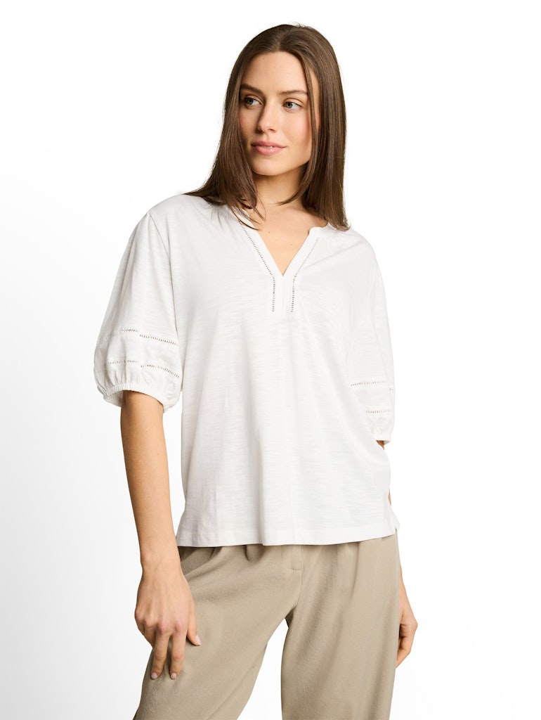 1051206 TOM TAILOR wmn - Blusenshirt mit Spitzendetails 10315 whisper white