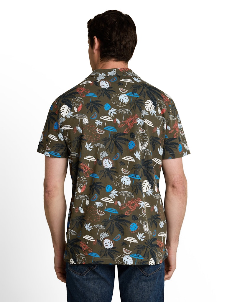 1051177 TOM TAILOR men - Piqué Poloshirt mit Allover-Print 40190 leaf green beach design