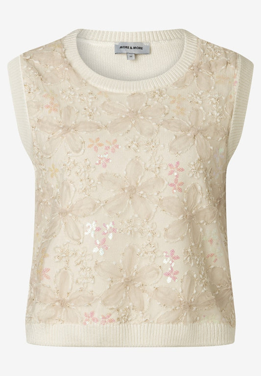 61241080 MORE&MORE - Pullover with Glitter Effect 0041 off white